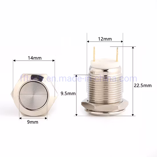 순간 금속 푸시 버튼 스위치 12mm 자체